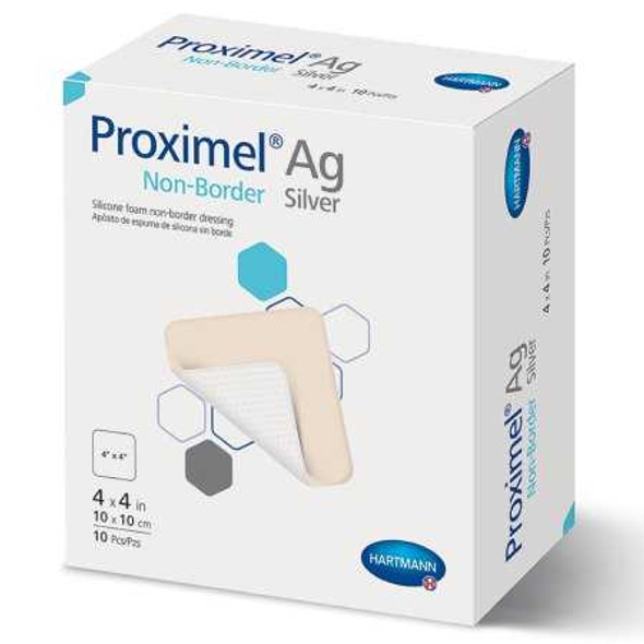 Silver Silicone Foam Dressing Proximel Non - Bordered Ag 4 X 4 Inch Square Sterile 15713117 Box/10 53216 Hartmann 1142641_BX