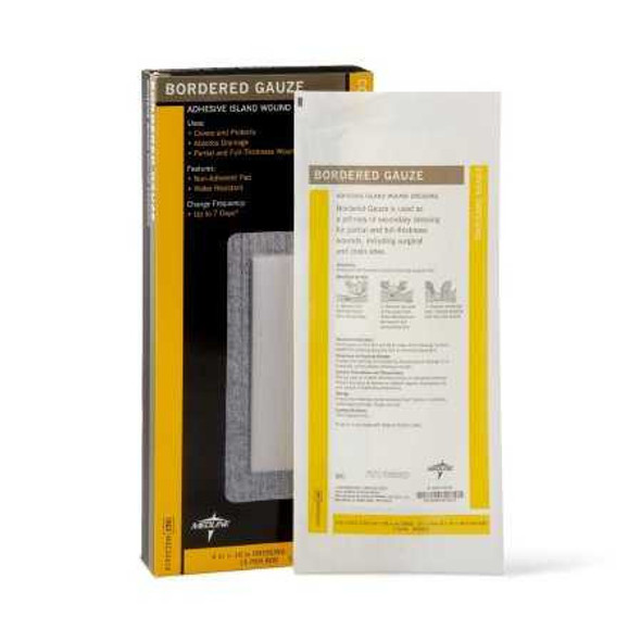 Adhesive Dressing Medline 4 X 10 Inch Nonwoven Rectangle White Sterile MSC32410 Case/150 CRU-514 MEDLINE 525975_CS