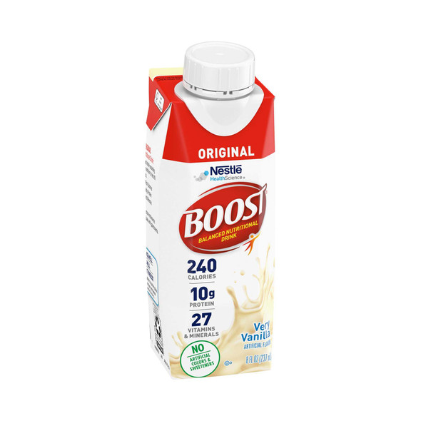 Oral Supplement Boost Original Very Vanilla Flavor Ready to Use 8 oz. Carton 00043900582764 Case/24 48294 Nestle Healthcare Nutrition 1178521_CS