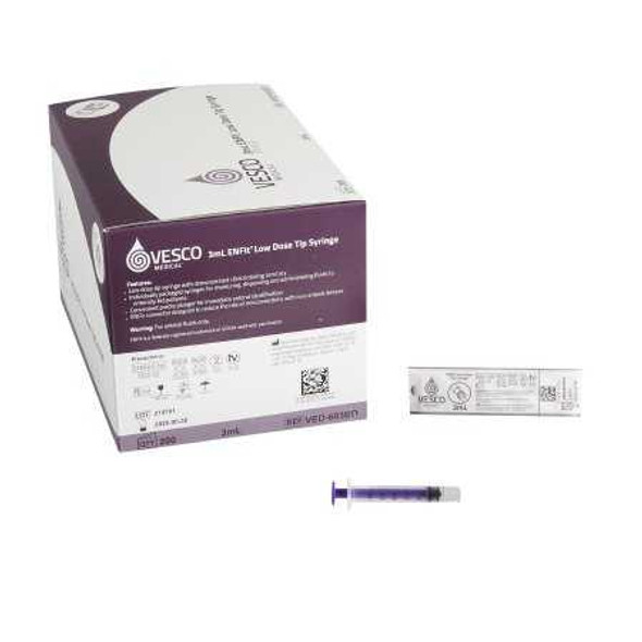 Enteral Feeding / Irrigation Syringe Vesco3 mL Blister Pack Enfit Tip Without Safety VED-603EO Box/200 90687 Vesco Medical 1146407_BX