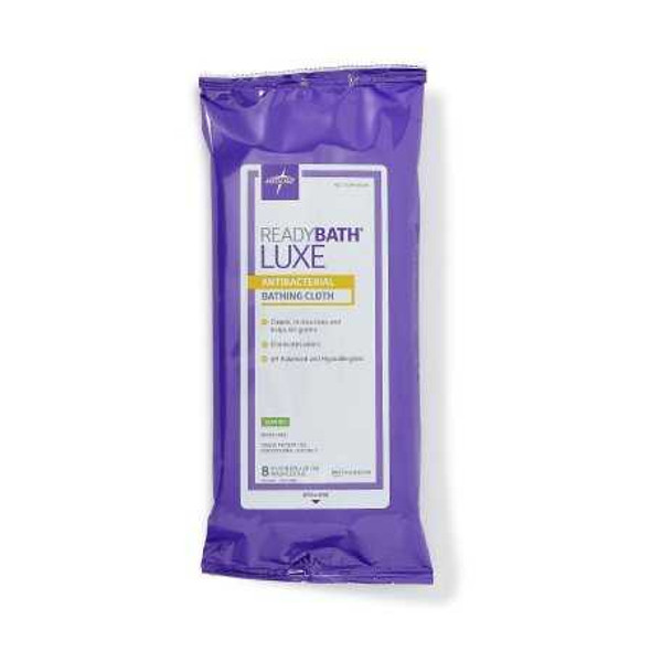 Rinse-Free Bath Wipe ReadyBath Luxe Soft Pack BZK Benzalkonium Chloride Scented 8 Count MSC095100 Case/192 5080 MEDLINE 382721_CS