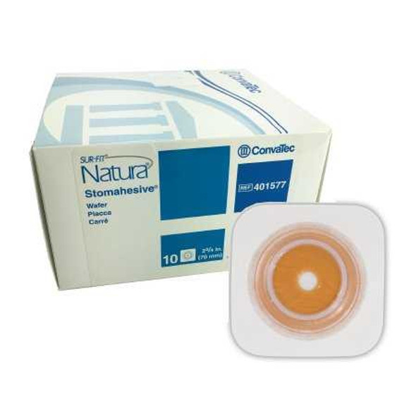 Ostomy Barrier Sur-Fit Natura Trim to Fit Standard Wear Stomahesive Without Tape 70 mm Flange Sur-Fit Natura System Hydrocolloid 1-7/8 to 2-1/2 Inch Opening 5 X 5 Inch 401577 Each/1 1400122 Convatec 365735_EA