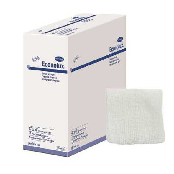 Gauze Sponge EconoluxCotton 12-Ply 4 X 4 Inch Square Sterile 416105 Case/600 72424 Hartmann 1088429_CS