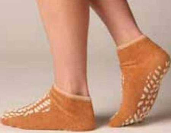 Fall Management Slipper Socks Terry TreadsLarge Beige Ankle High 46012-LAR Case/48 100/858/060 Alba Healthcare 1073992_CS