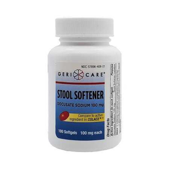Stool Softener Geri-Care Softgel 100 per Bottle 100 mg Strength Docusate Sodium 401-01-GCP Bottle/1 PWR3207P MCK BRAND 1194188_BT