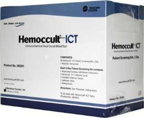 Patient Sample Collection and Screening Kit Hemoccult ICT 2-Day Colorectal Cancer Screening Fecal Occult Blood Test iFOB or FIT Stool Sample 50 Tests 395261A Case/200 31 Hemocue 695783_CS