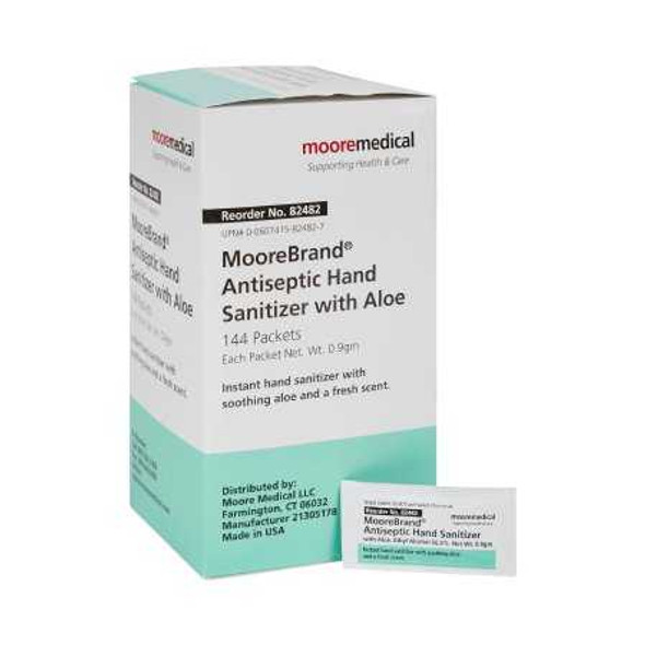 Hand Sanitizer with Aloe McKesson 0.9 Gram Ethyl Alcohol Gel Individual Packet 82482 Box/144 356 MCK BRAND 1111746_BX