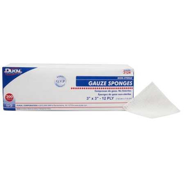 Gauze Sponge Dukal Cotton 12-Ply 3 X 3 Inch Square NonSterile 3124 Case/4000 716154 Dukal 374451_CS