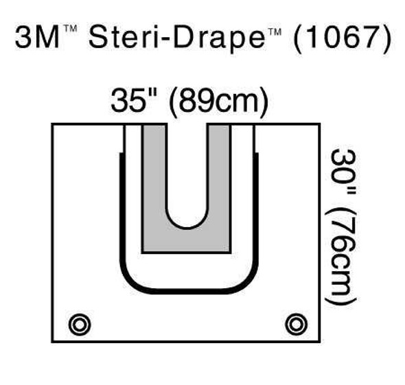 Orthopedic Drape 3M Steri-Drape U-Pouch 35 W X 30 L Inch Sterile 1067 Case/20 M32-FBIME-PK 3M 177162_CS