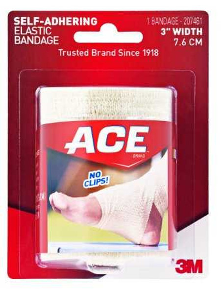 Elastic Bandage 3M ACE 3 Inch Width X 5.3 Foot Standard Compression Self-adherent Closure Tan NonSterile 207461 Case/72 66024628 3M 976079_CS