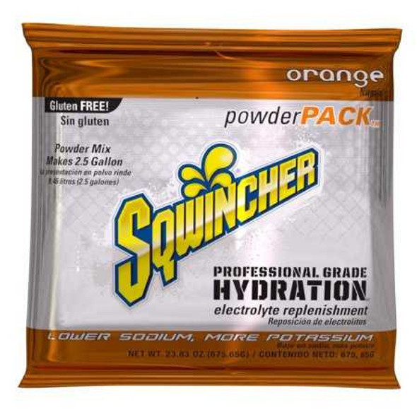 Electrolyte Replenishment Drink Mix Sqwincher Powder Pack Orange Flavor 9.53 oz. X381-MC600 Case/80 90021 Kent Precision Foods 1057724_CS