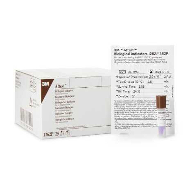 Comply Sterilization Biological Indicator Vial Steam 1262P Box/25 8884730709 3M 143644_BX