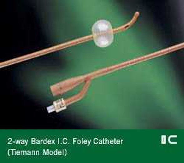 Foley Catheter Bardex I.C. 2-Way Coude Tip 5 cc Balloon 18 Fr. Silver Hydrogel Coated Latex 0168SI18 Case/12 473448 Bard 359910_CS