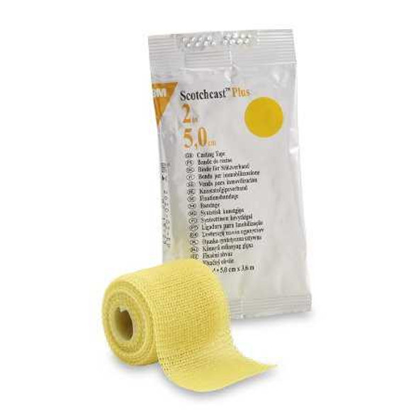 Cast Tape 3M Scotchcast Plus 2 Inch X 12 Foot Fiberglass / Resin Yellow 82002Y Case/10 HY120BLF 3M Ortho 201239_CS