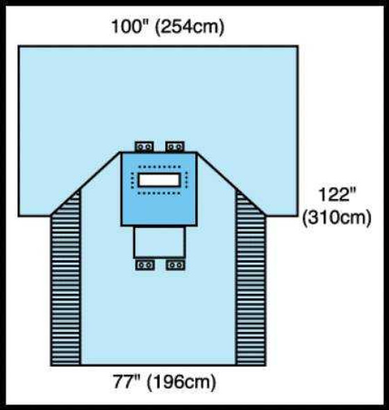 Abdominal Drape Transverse Laparotomy Drape 100 W X 77 W X 122 L Inch Sterile 29421 Each/1 B454-A5044 Cardinal 285318_EA