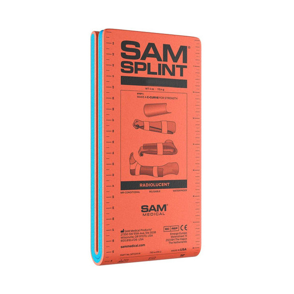SamSplint General Purpose Splint Moldable Splint Foam / Aluminum Orange / Blue 4 X 18 Inch 928606 Each/1 4A5110 Patterson Medical Supply 680934_EA