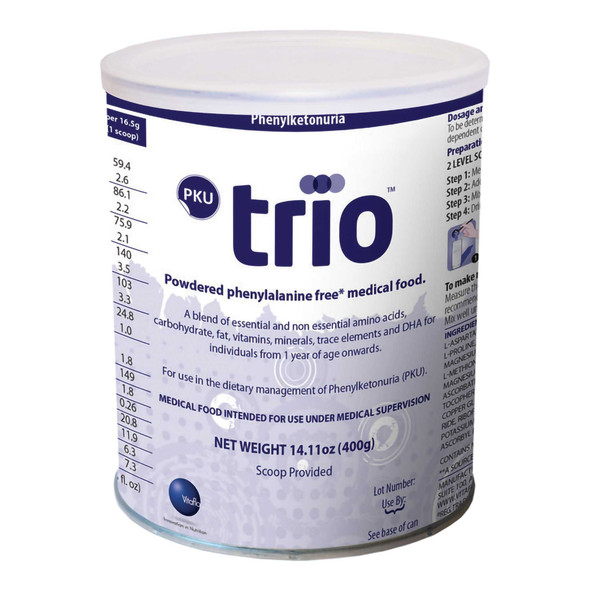 PKU Oral Supplement PKU trio Vanilla Flavor 400 Gram Can Powder 51813 Case/6 49978 Vitaflo USA LLC 1163502_CS