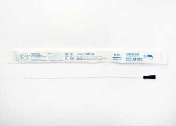 Urethral Catheter Cure Catheter Coude Tip Uncoated PVC 10 Fr. 16 Inch M10C Case/300 3300M CURE MEDICAL 841283_CS