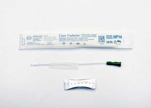 Urethral Catheter Cure Catheter Straight Tip Hydrophilic Coated Plastic 14 Fr. 10 Inch HP14 Case/300 8820 CURE MEDICAL 1067725_CS