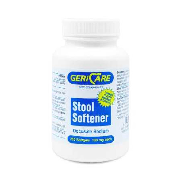 Stool Softener McKesson Brand Softgel 250 per Bottle 100 mg Strength Docusate Sodium 401-25-GCP Case/12 48720000 MCK BRAND 689177_CS
