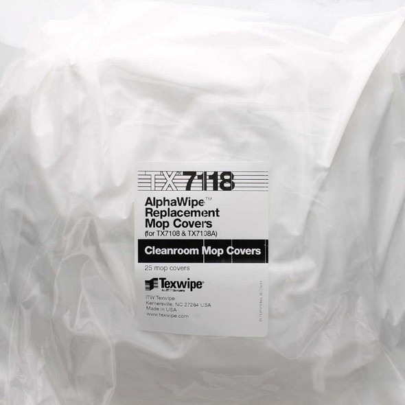 Cleanroom Mop Pad Kit Texwipe AlphaMop White Polyester Disposable TX7118F Bag/25 7558629 Texwipe 1138870_BG