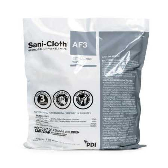 Sani-ClothAF3 Surface Disinfectant Cleaner Refill Premoistened Germicidal Manual Pull Wipe 160 Count Bag Disposable Mild Scent NonSterile P2450P Case/2 10216-20 Professional Disposables 876339_CS