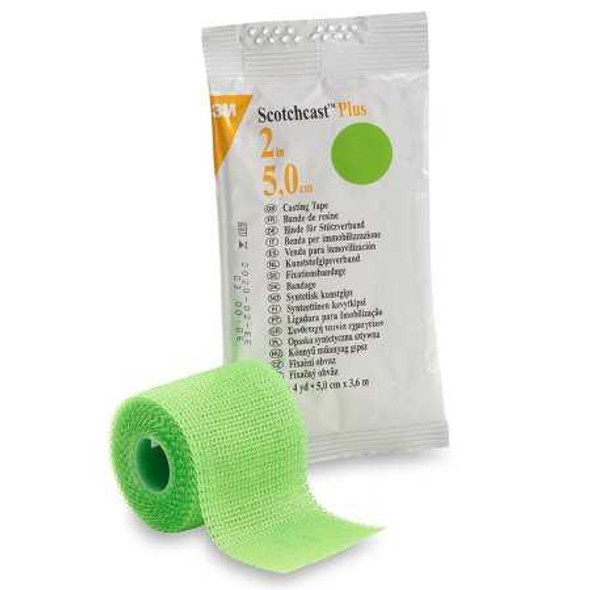 Cast Tape 3M Scotchcast Plus 2 Inch X 12 Foot Fiberglass / Resin Bright Green 82002V Case/10 GP520 3M Ortho 199241_CS