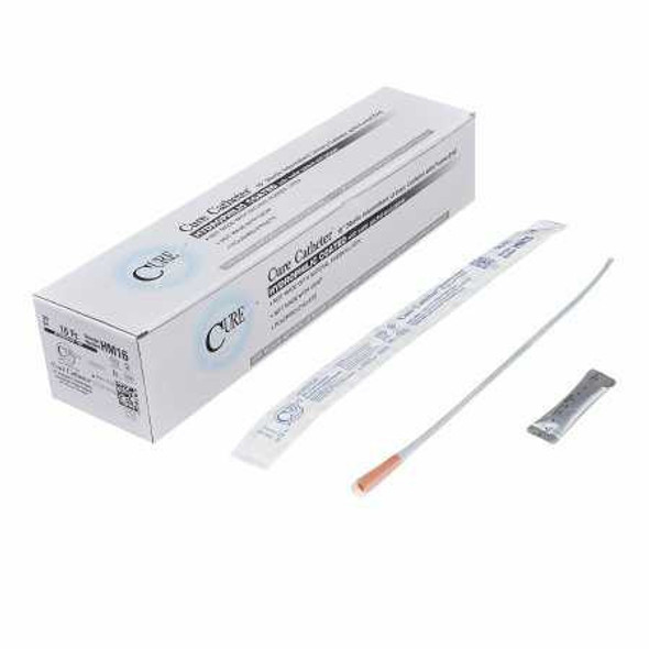 Urethral Catheter Cure Catheter Straight Tip Hydrophilic Coated Plastic 16 Fr. 16 Inch HM16 Case/300 132020110 CURE MEDICAL 883233_CS