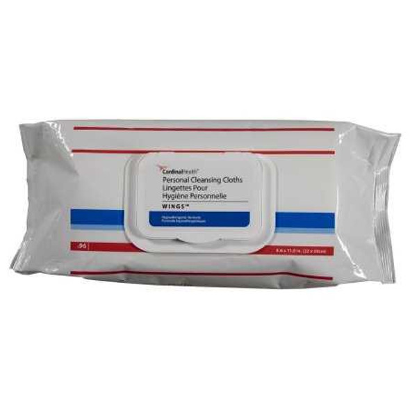 Rinse-Free Personal Wipe Cardinal Health Wings Soft Pack Vitamin E / Chamomile / Aloe Vera Scented 96 Count 5399S Case/768 694-03-GCP Cardinal 1189850_CS