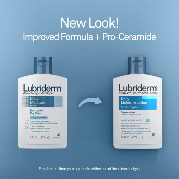 Hand and Body Moisturizer Lubriderm® 6 oz. Bottle Unscented Lotion CHG Compatible 10052800488264 Case of 12