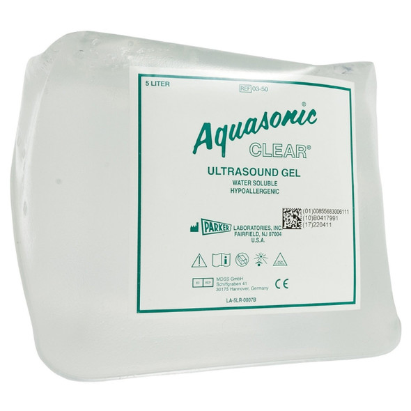 Aquasonic Clear Ultrasound Gel High Viscosity, 5 L, NonSterile, Case of 4 Jugs