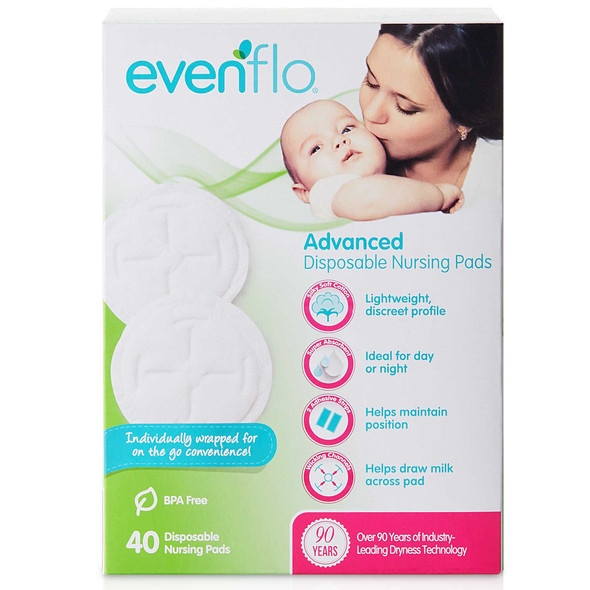 Nursing Pad Evenflo Advanced One Size Fits Most Disposable 5231411 Case/24 14920-4XLCE Evenflo 1041159_CS