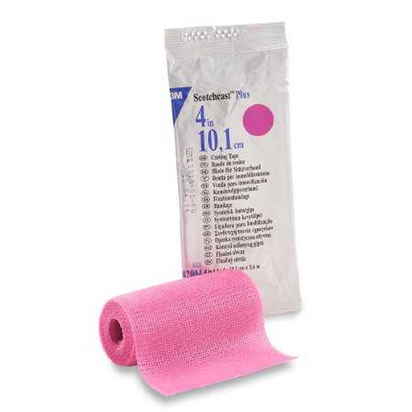 Cast Tape 3M Scotchcast Plus 4 Inch X 12 Foot Fiberglass / Resin Bright Pink 82004X Case/10 49348009529 3M Ortho 199237_CS