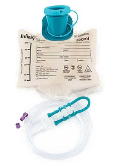 Enteral Feeding Pump Bag Set with ENFit Connector Infinity 500 mL Silicone INF0500-E - Case/30 INF0500-E ZEVEX 1169664_CS