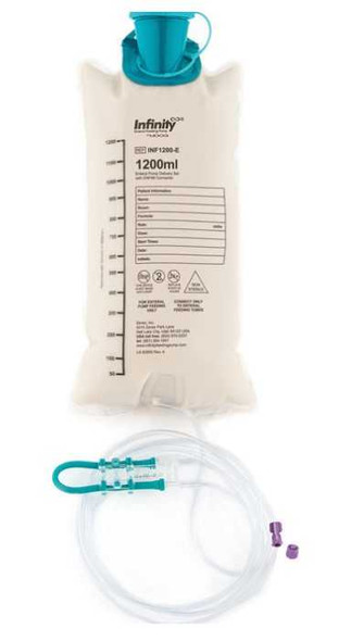 Feeding Pump Bag Set with ENFit Connector Infinity 1200 mL NonSterile ENFit Connector INF1200-E - Each/1 INF1200-E ZEVEX 1211722_EA