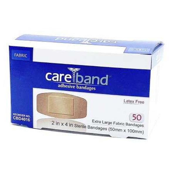 Adhesive Strip Careband 2 X 4 Inch Fabric Rectangle Tan Sterile 130105 Case/12 130105 Careband 908169_CS