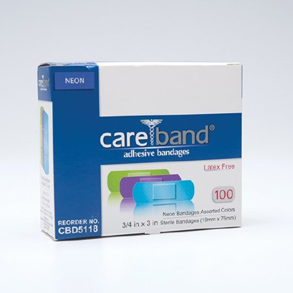 Adhesive Strip Careband 3/4 X 3 Inch Plastic Rectangle Neon Sterile 1017-04 Case/1200