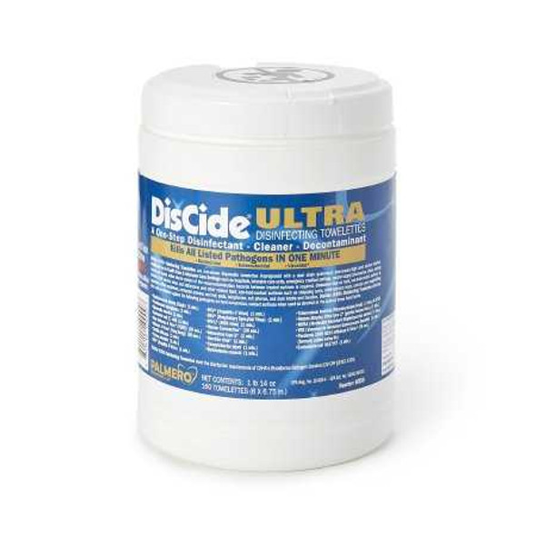 DisCide® Ultra Surface Disinfectant Cleaner Premoistened Quaternary Based Manual Pull Wipe 160 Count Canister Herbal Scent NonSterile 60DIS Container/160 24910 DisCide® Ultra 1159346_CN