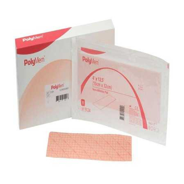 Foam Dressing PolyMem 4 x 12-1/2 Inch Rectangle Non-Adhesive without Border Sterile S3-18X18 Box of 12 S3-18X18 PolyMem 702095_BX