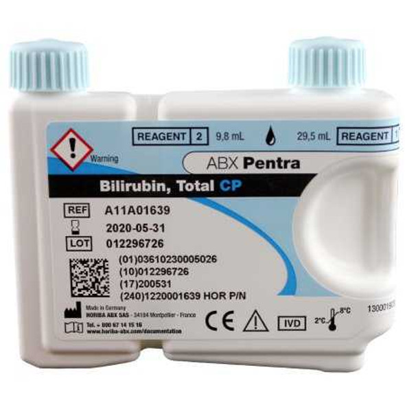 General Chemistry Reagent ABX Pentra™ Total Bilirubin For ABX Pentra 400 Clinical Chemistry Analyzer 200 Tests 1220001639 Pack of 1 12004-L ABX Pentra™ 721498_EA