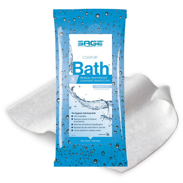 Rinse-Free Bath Wipe Comfort Bath® Soft Pack Unscented 8 Count 7903 Pack of 1 7903 Comfort Bath® 368225_PK