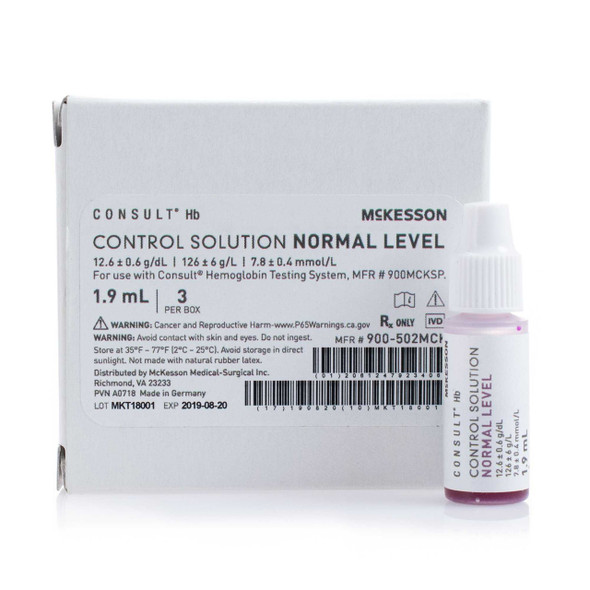 Control Consult™ Hb Hemoglobin Normal Level 3 x 1.9 mL 900-502MCK Box of 3 900-502MCK Consult™ Hb 1113581_BX