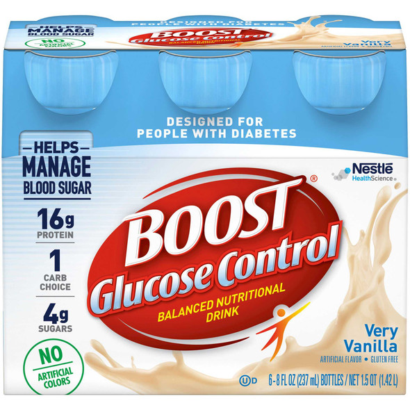 Oral Supplement Boost Glucose Control® Very Vanilla Flavor Liquid 8 oz. Bottle 00041679157800 Pack of 6 12109989 Boost Glucose Control® 983707_PK