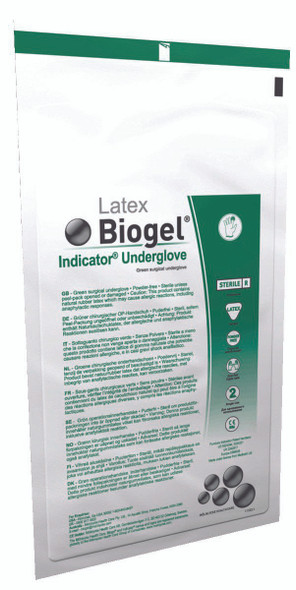 Surgical Underglove Biogel® Indicator™ Underglove Size 8 Sterile Latex Standard Cuff Length Smooth Green Not Chemo Approved 31280 Box/50