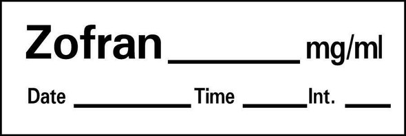 Drug Label Barkley® Anesthesia Label Tape Zofran White 1/2 x 1-1/2 Inch AN-58 Roll of 1 AN-58 Barkley® 491538_RL