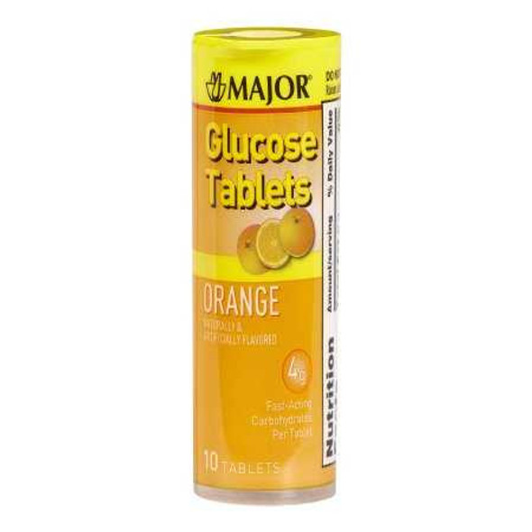 Glucose Supplement 10 per Bottle Chewable Tablet Orange Flavor 80681010000 Bottle of 1 80681010000 MAJOR PHARMACEUTICALS 1184264_BT