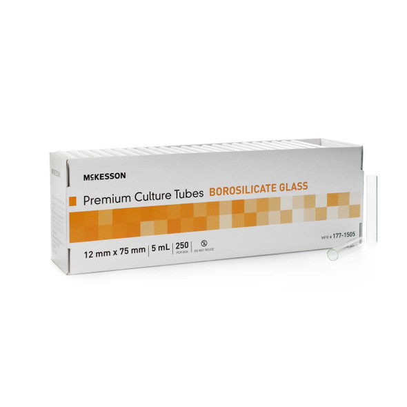 McKesson Test Tube Plain 5 mL Without Closure Glass Tube 177-1505 Box of 250 177-1505 McKesson 1082085_BX
