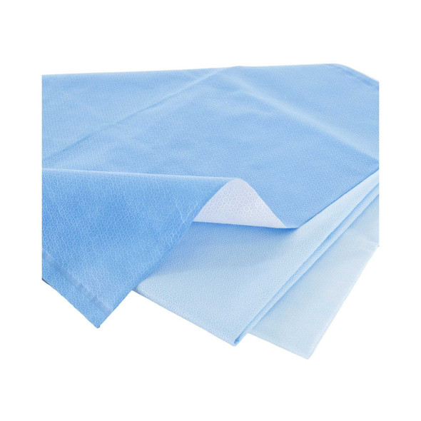 QUICK CHECK* H300 Sterilization Wrap White / Blue 45 x 45 Inch Dual Layer SMS Polypropylene Steam / EO Gas / Hydrogen Peroxide 34159 Case of 48 34159 QUICK CHECK* H300 809417_CS