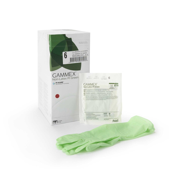 Surgical Glove GAMMEX® Non-Latex PI Green Size 6 Sterile Polyisoprene Standard Cuff Length Micro-Textured Light Green Chemo Tested 20685260 Case of 200 20685260 GAMMEX® Non-Latex PI Green 648141_CS