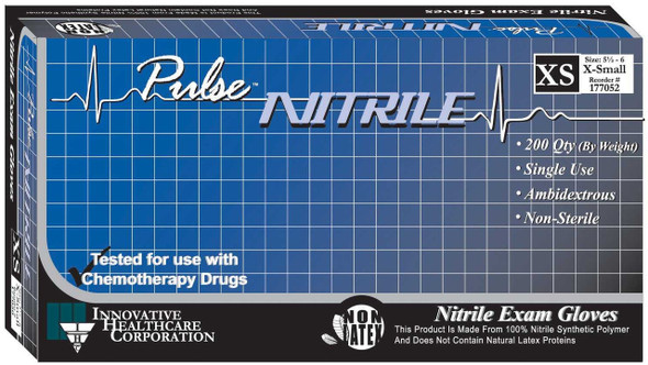 Exam Glove Pulse® Nitrile Large NonSterile Nitrile Standard Cuff Length Textured Fingertips Aqua Blue Chemo Tested 177302 Case of 2000 177302 Pulse® Nitrile 764271_CS